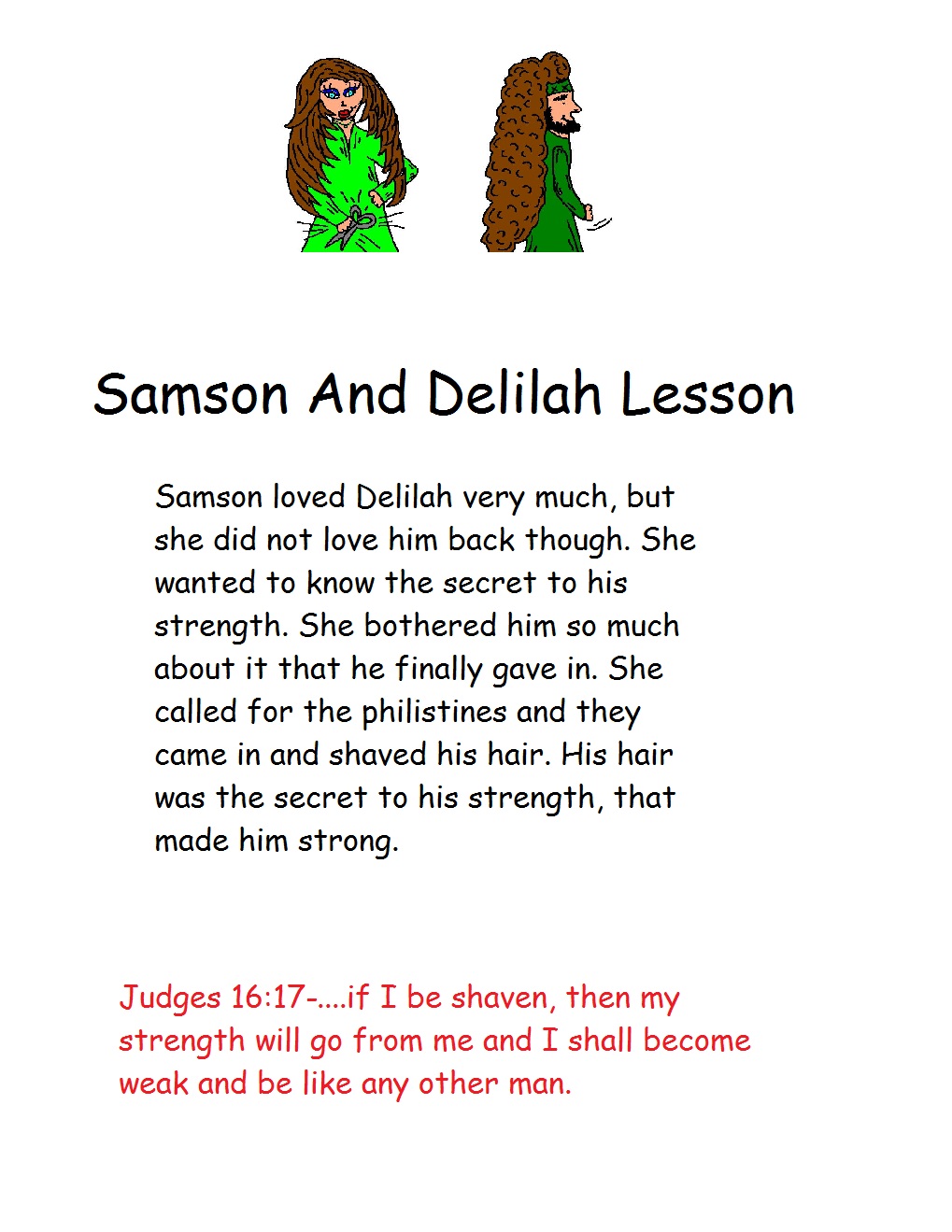 Samson and Delilah Sunday School Lesson